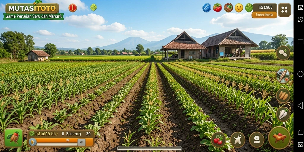 Tangkapan layar gameplay <strong>MUTASITOTO</strong> menampilkan petani yang sibuk di ladang.