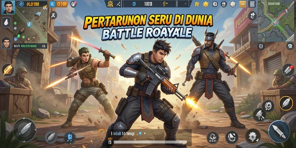 Tangkapan layar gameplay seru dari POLO188 di medan perang Battle Royale.