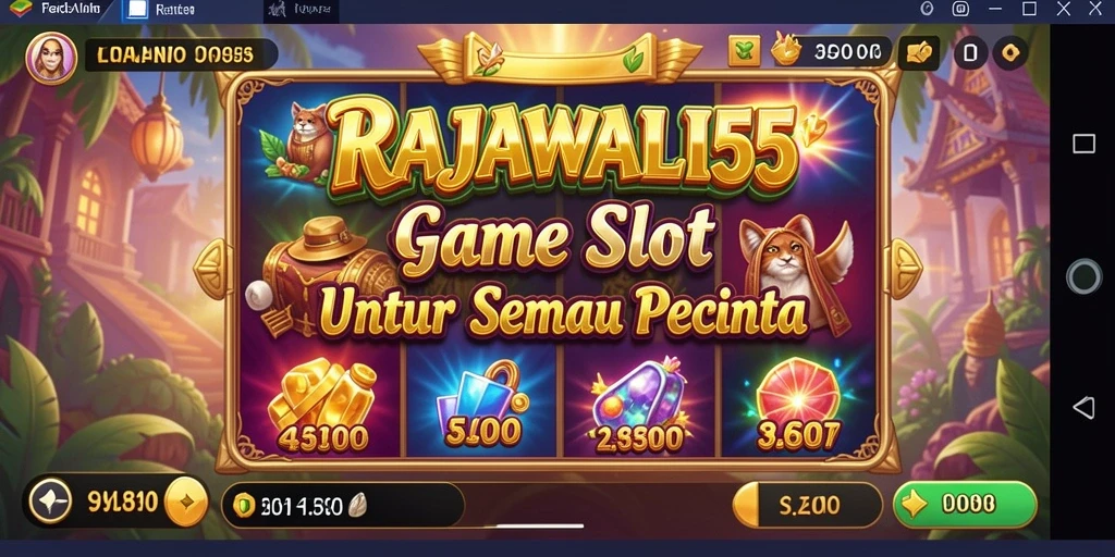 Menampilkan gameplay seru dari RAJAWALI55 dengan berbagai mesin slot menarik.