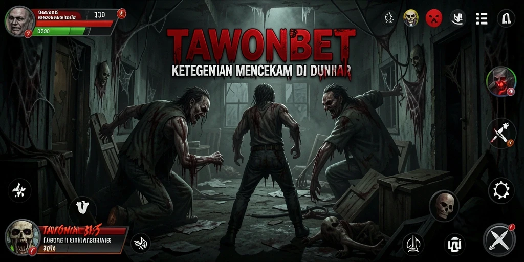 Tampilan gameplay mencekam TAWONBET dalam suasana horror yang menggugah.